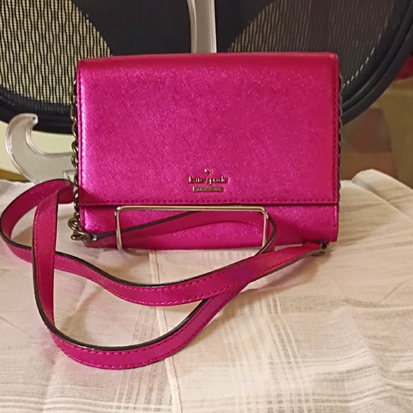 kate spade Handbags - kate spade Metallic Fuchsia Crossbody Bag